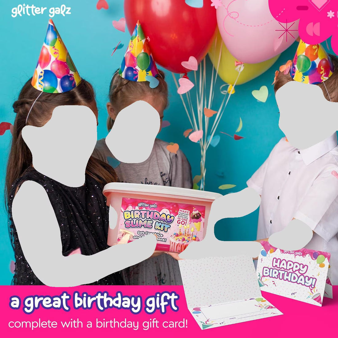 Glitter Galz 42-Piece Birthday Slime Kit for Children