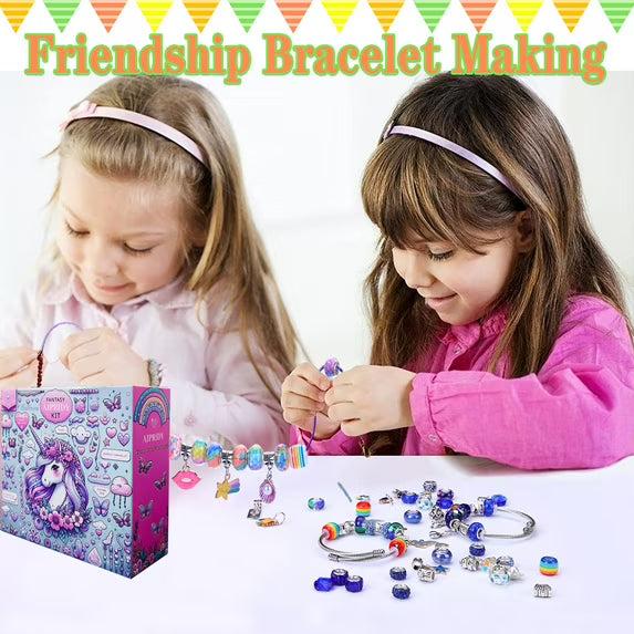 AIPRIDY Charm Bracelet Making Kit Unicorn Mermaid Thematic 208 Pieces