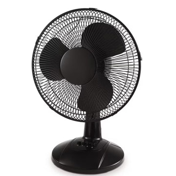 Mainstays 12-Inch Table Fan with Adjustable 3-Speed Settings and Oscillation, Black, FT30-8MBBV
