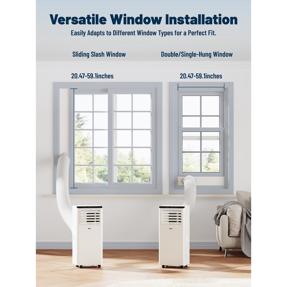 DuraComfort 8500BTU Portable Air Conditioner with Dehumidifier Fan, Remote & Timer for Rooms up to 230 Sq Ft