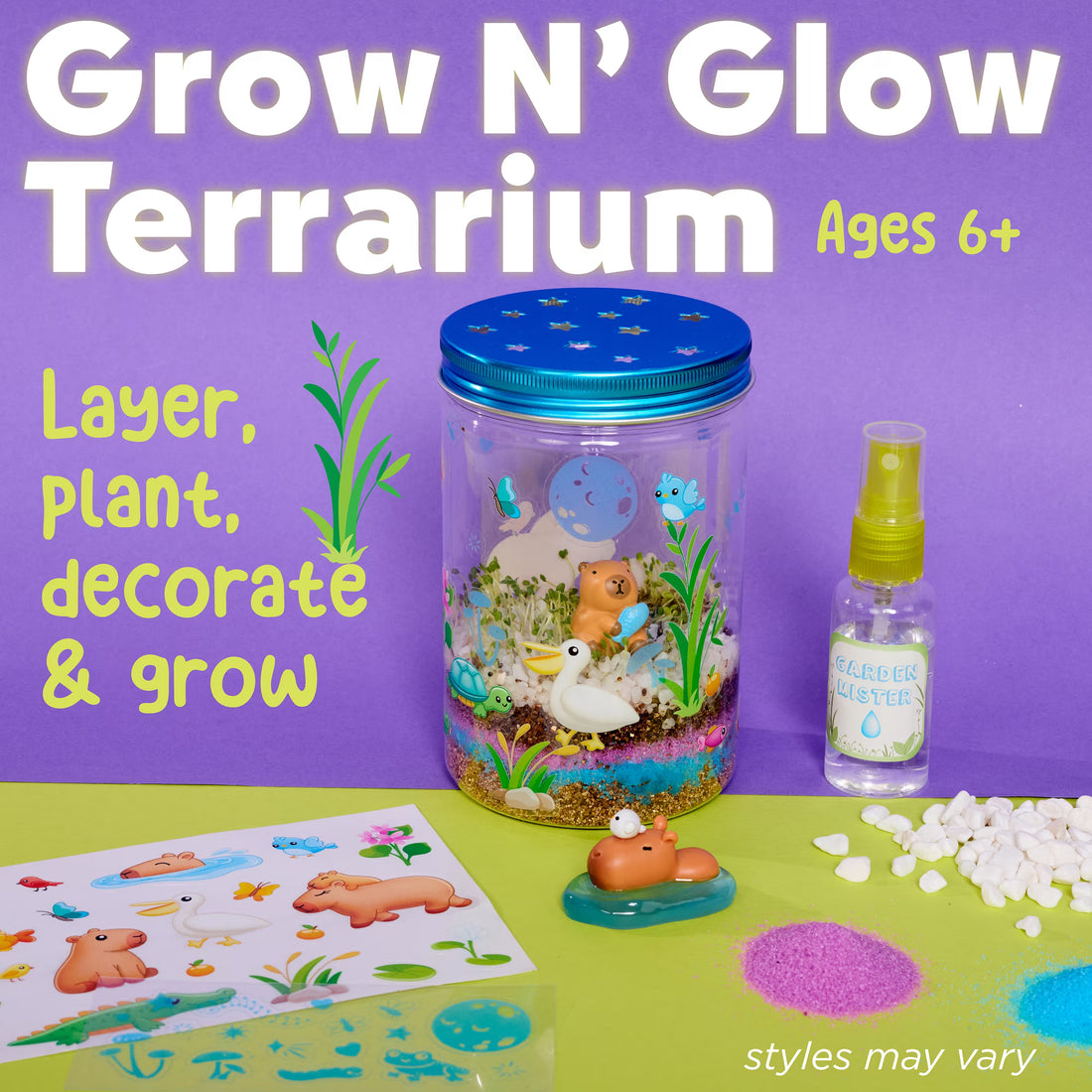 Creativity for Kids Grow 'N Glow Terrarium Kit - Capybara Spring Crafts | Educational Science Kits, Kids Gifts for Boys and Girls, STEM Projects (Ages 6+)