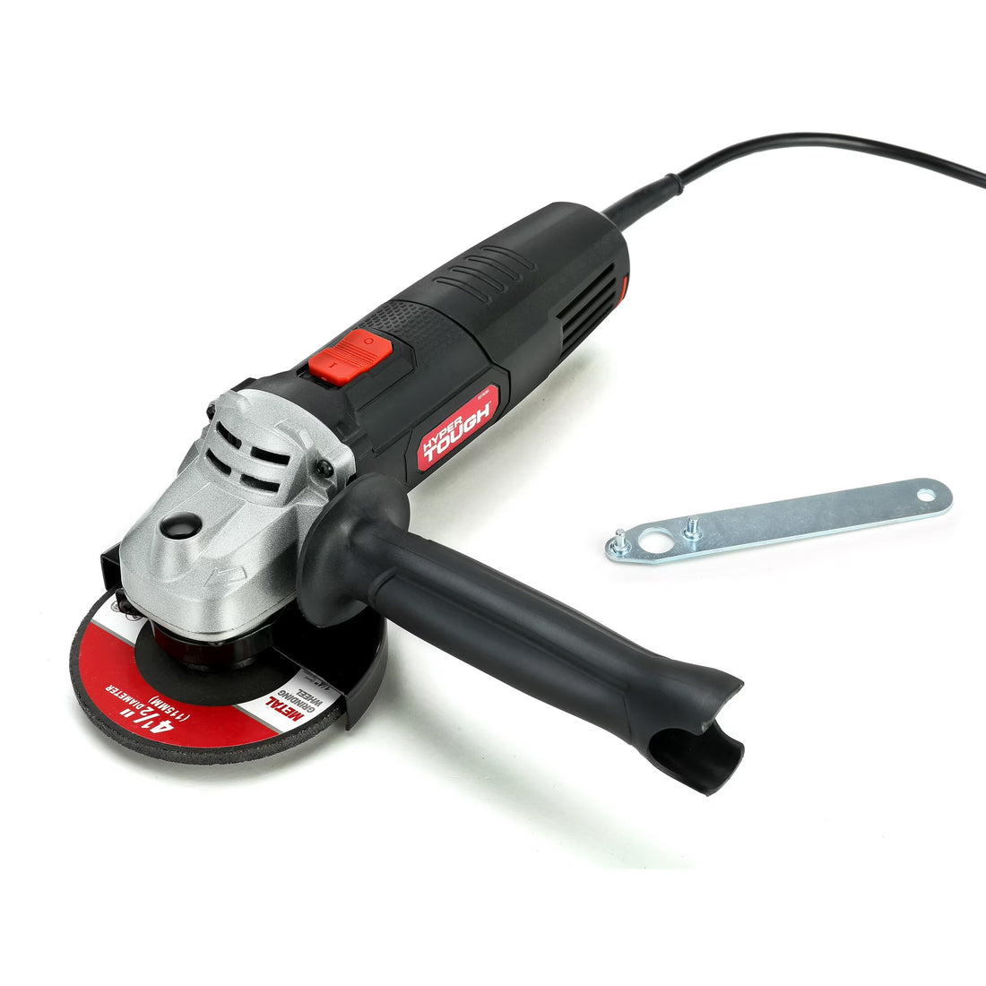 Hyper Tough 6 Amp Corded Angle Grinder with Handle, Adjustable Guard, 4-1/2 inch Grinding Wheel & Wrench, New Condition
